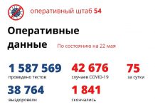 Еще 75 человек заболели COVID-19 в Новосибирской области 22 мая