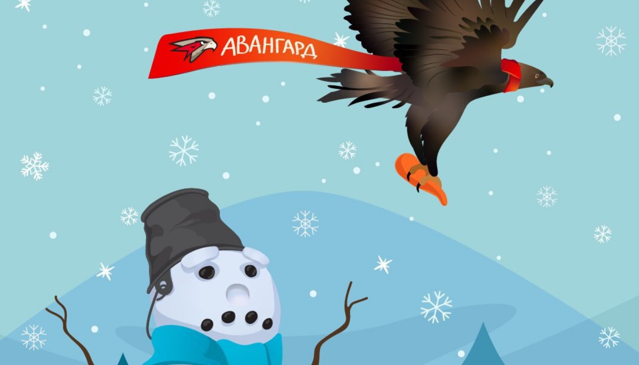 Омский ястреб оторвал морковку новосибирскому снеговику