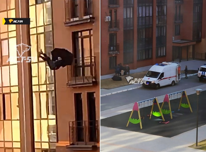 Мэри Поппинс по-новосибирски: мужчина с зонтом прыгнул с 8 этажа