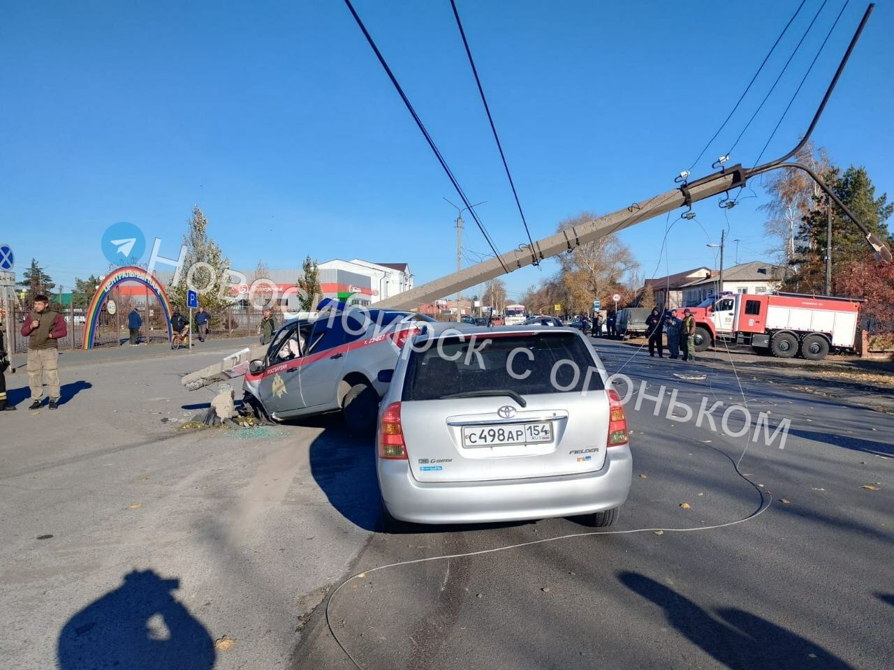 Ехавший на вызов автомобиль Росгвардии снес фонарный столб в Новосибирской  области - Новая Сибирь online