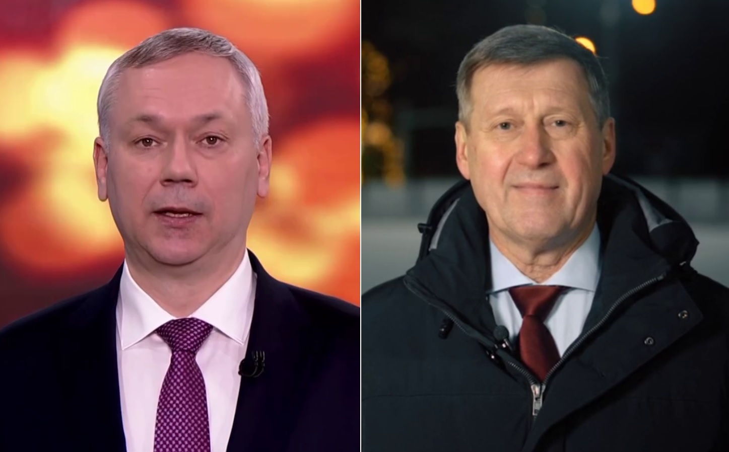 Новосибирцев поздравили с Новым годом уходящий в отставку мэр и губернатор