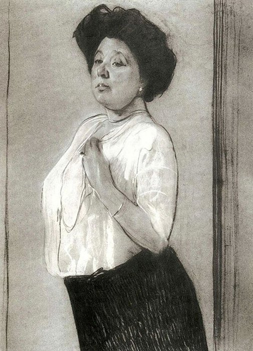 Портрет Надежды Ламановой работы Валентина Серова (1911)