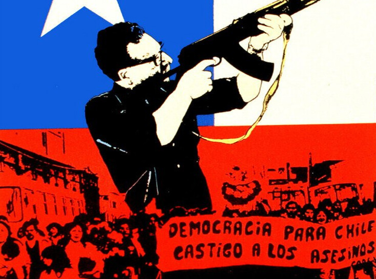 Политический плакат Чили 70-х годов представляет Маурисио Вико Санчес