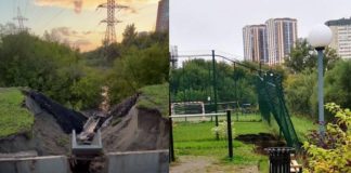 Аварийные овраги в центре Новосибирска образовались из-за размытого ливнем грунта