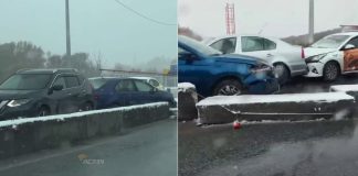 Из-за скользкой дороги в Новосибирске произошло массовое ДТП на Бердском шоссе