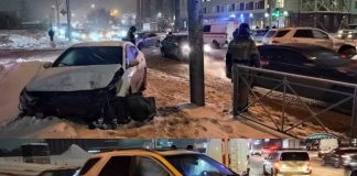 При столкновении иномарок на Владимирoвской в Новосибирске пострадала женщина