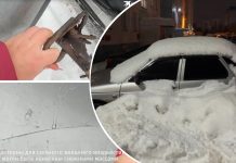 «Вам машину закопали!»: в Новосибирске автомобиль завалили снегом во время уборки