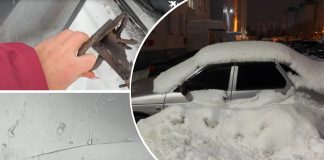 «Вам машину закопали!»: В Новосибирске автомобиль завалили снегом во время уборки