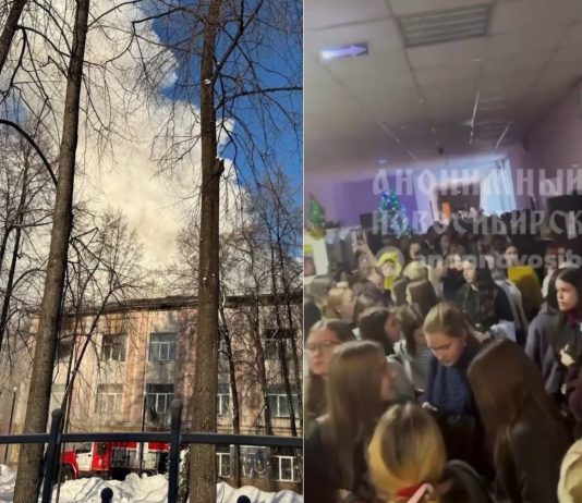 При эвакуации во вспыхнувшем новосибирском колледже образовалась толкучка в гардеробе