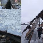 Крыша дома обрушилась в Новосибирске под тяжестью снега