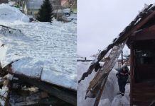 Крыша дома обрушилась в Новосибирске под тяжестью снега