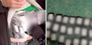 С обмотанного пищевой пленкой мужчины сняли партию наркотиков из Новосибирской области