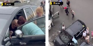 Жительница Новосибирска на Mazda разбила шесть автомобилей и подралась с полицией